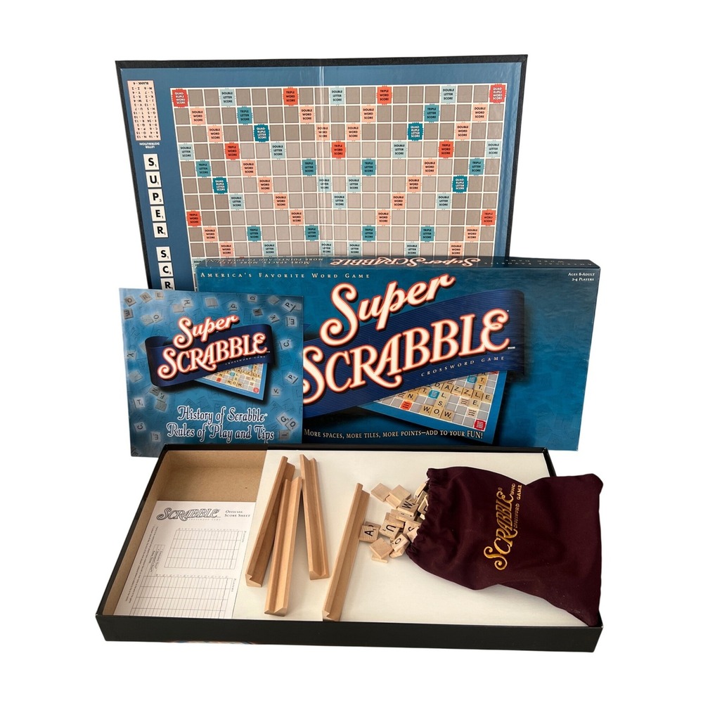 Super Scrabble Crossword Game Winning Moves 200 Tiles 441 Spaces Complete Set